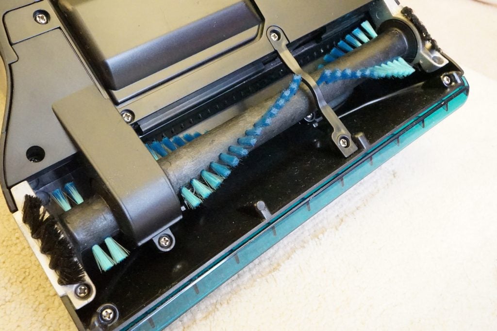 Close-up of Hoover CleanJet carpet cleaner brush head.