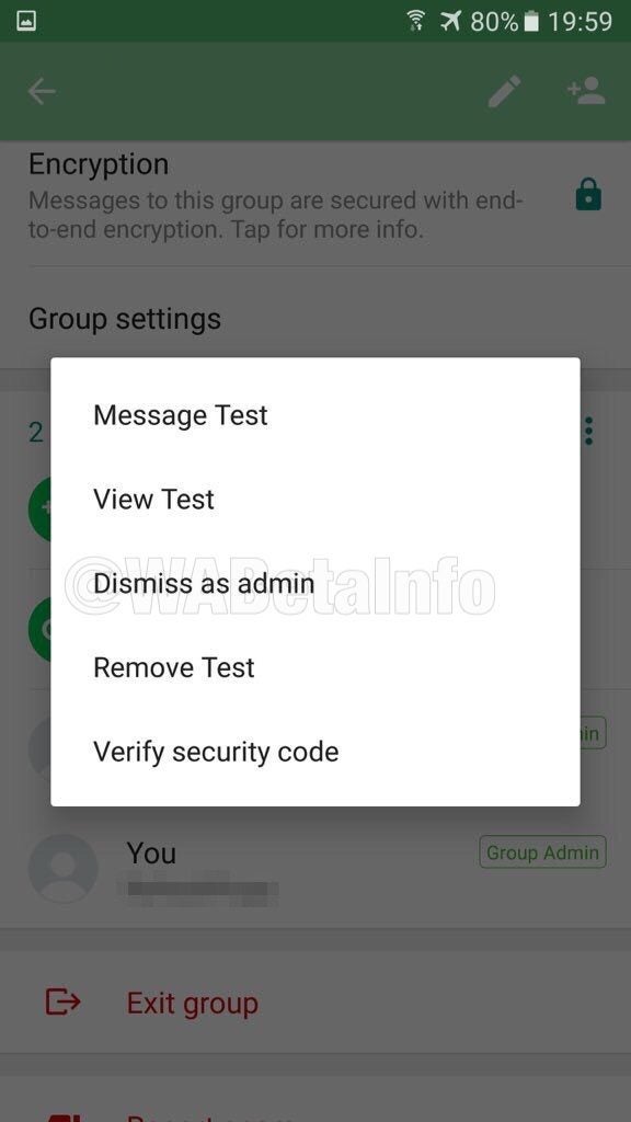 WhatsApp Group Dismiss