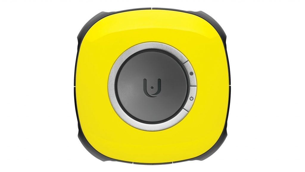 Yellow and black Humaneyes Vuze VR camera.Humaneyes Vuze VR camera with a yellow body