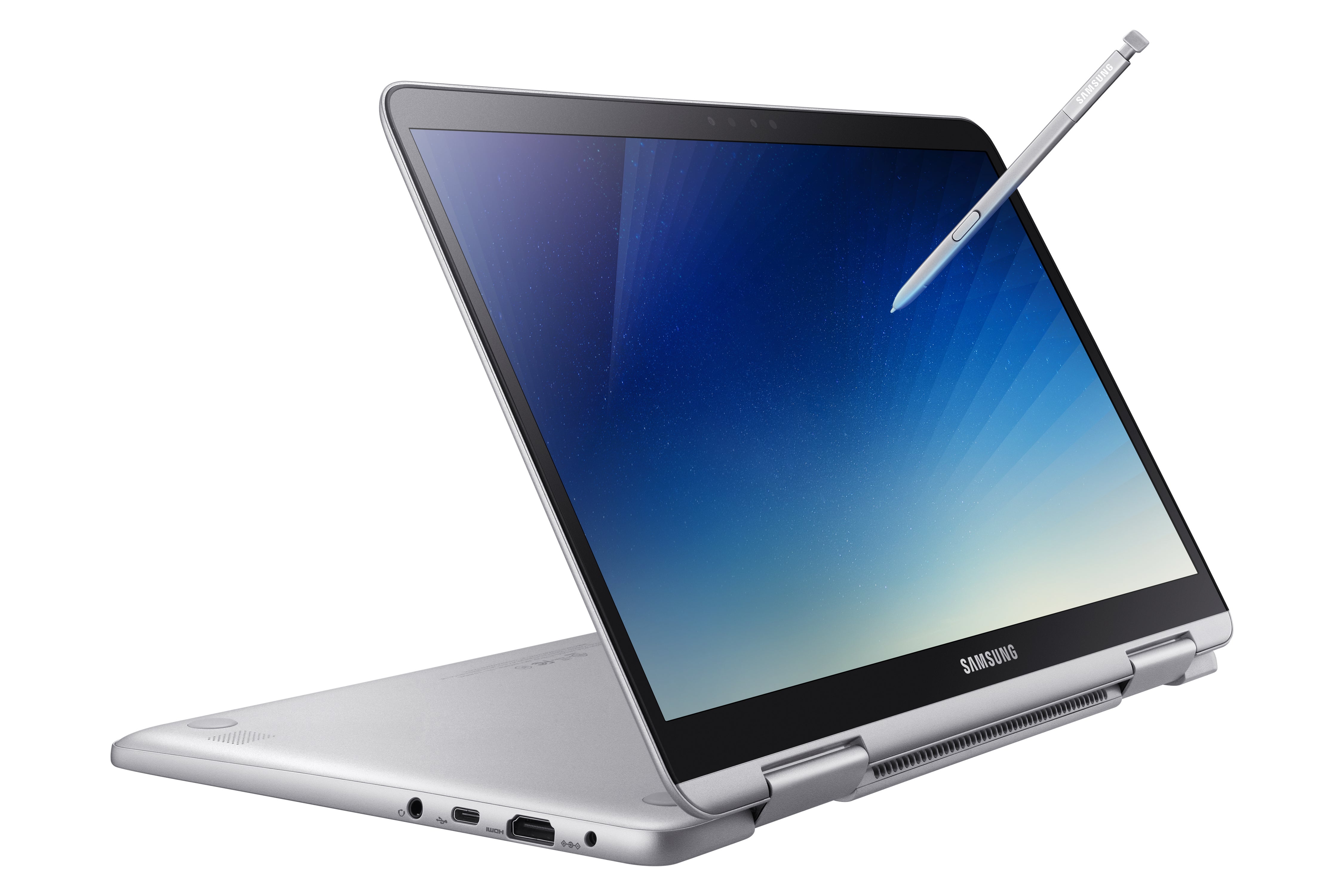 Samsung Notebook 9 Pen in tent mode with S Pen