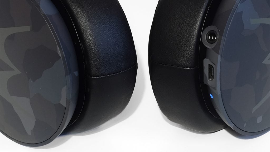 Close-up of Motorola Pulse Escape+ wireless headphones.