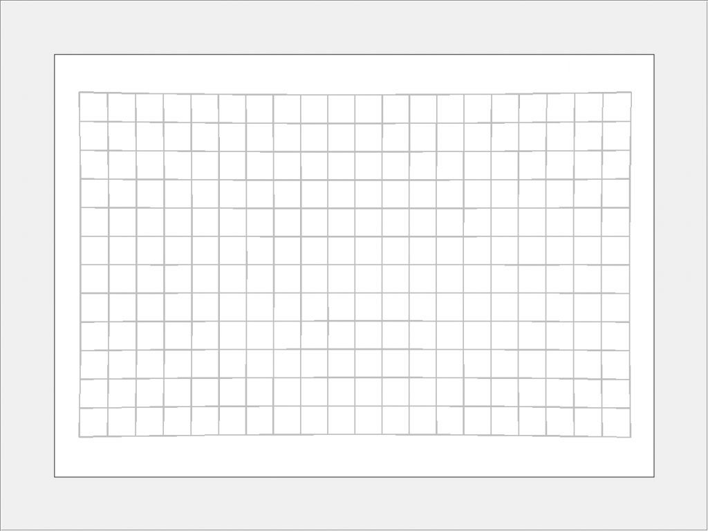 Blank lens performance test chart with grid lines.