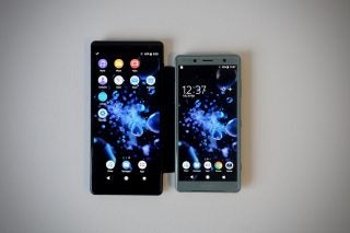 Sony Xperia XZ2 smartphones displayed on white background