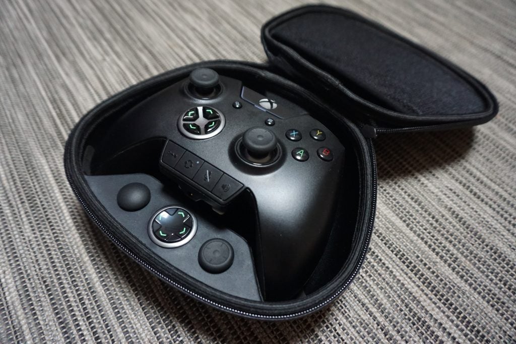 Razer Wolverine Ultimate controller in a carrying case.