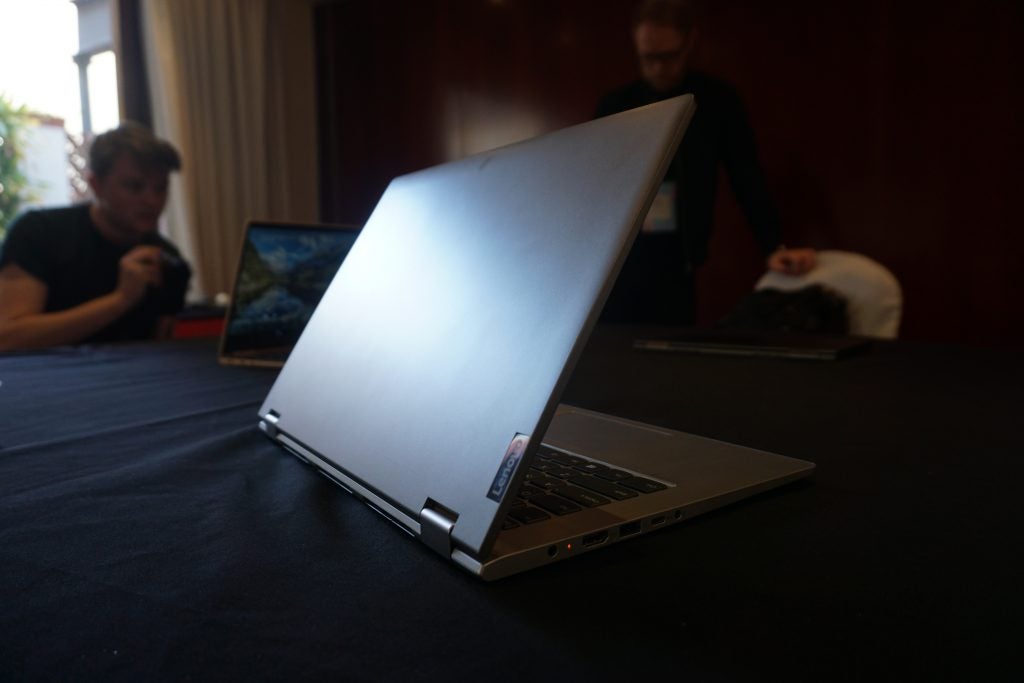 Lenovo Yoga 530 laptop on a table at an event.