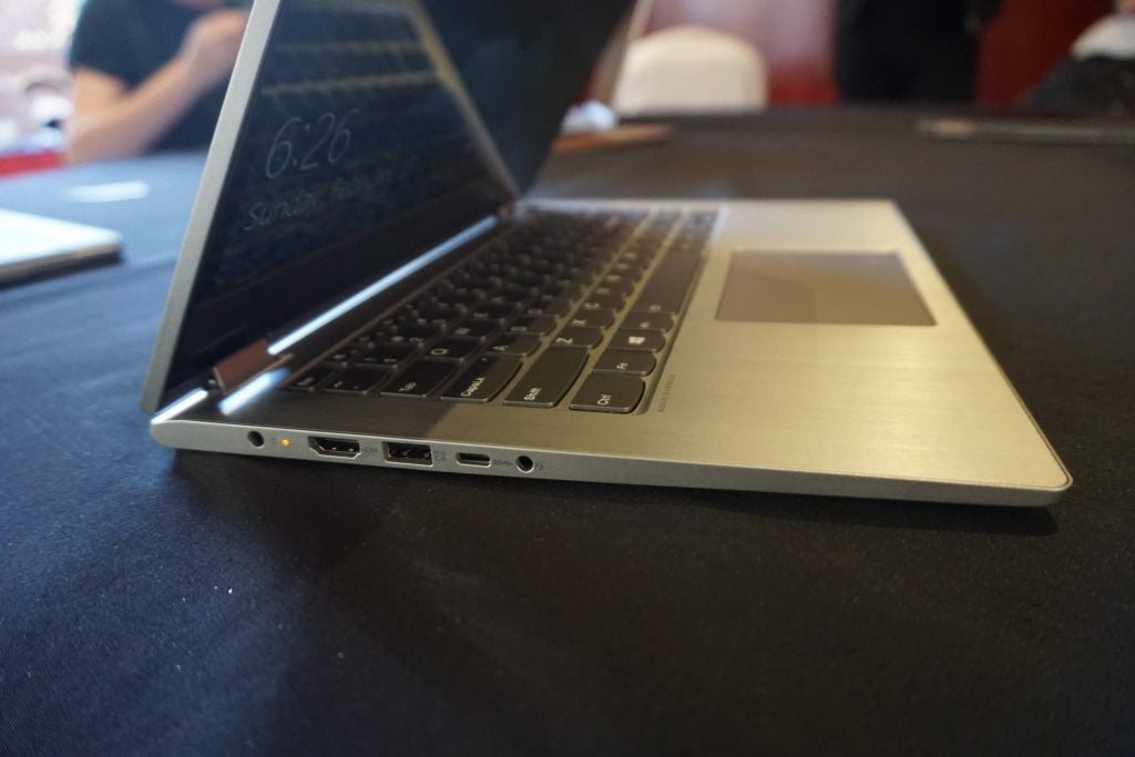 Lenovo Yoga 530 laptop with visible keyboard and ports.