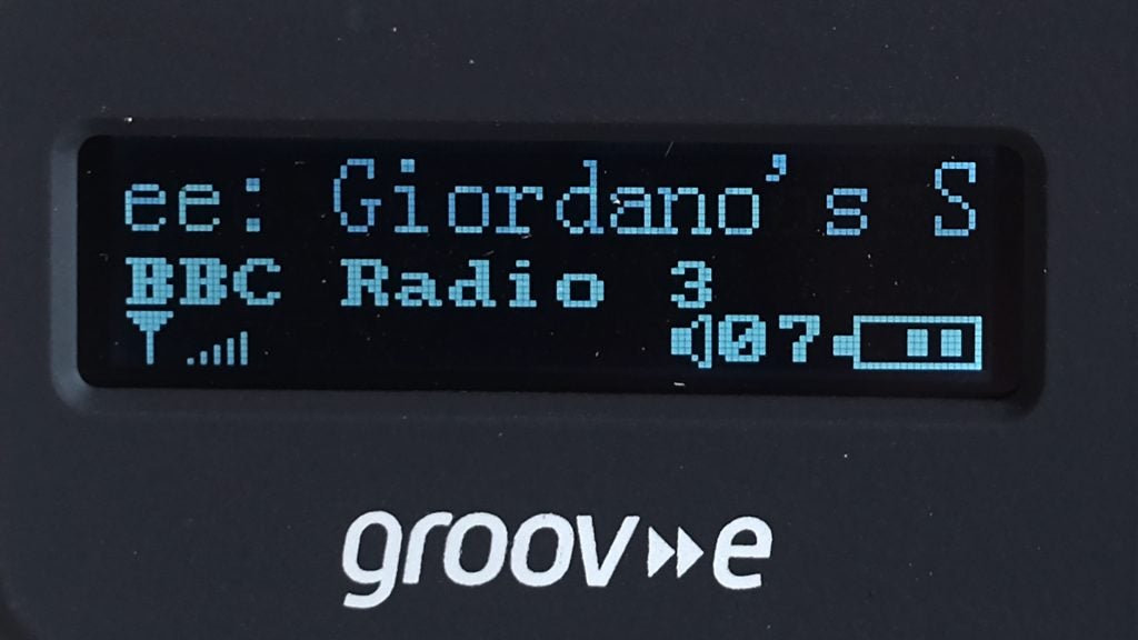 Groov-e Rio device displaying BBC Radio 3 station.