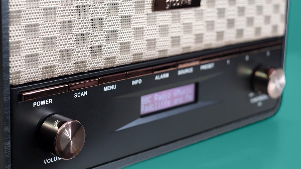 Close-up of Groov-e Encore DAB radio control panel