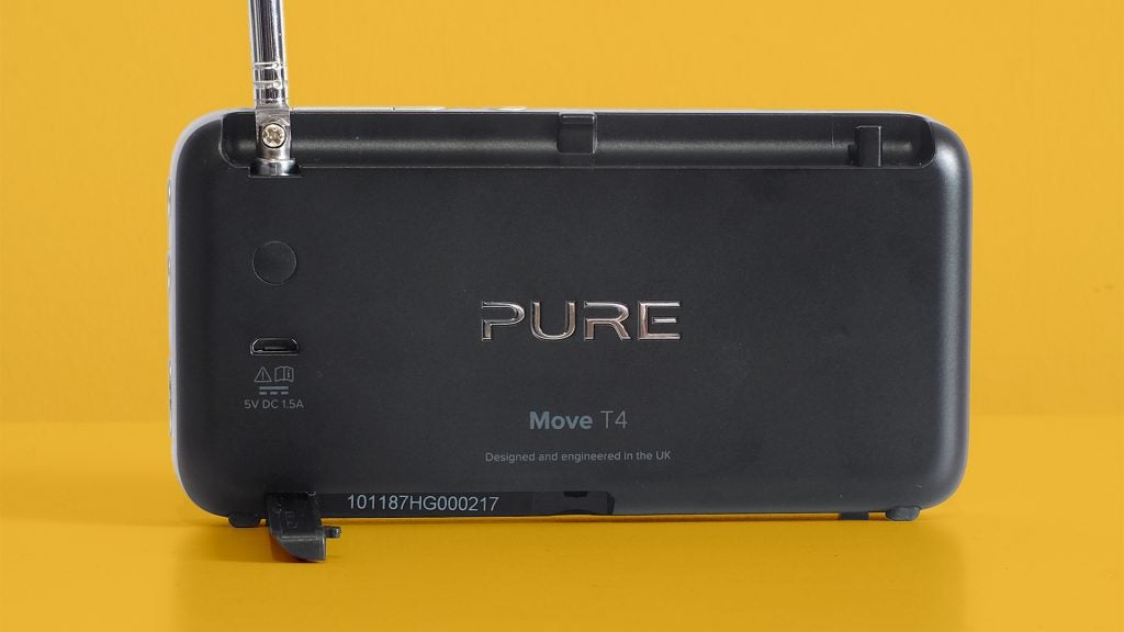 Pure Move T4 portable radio on yellow background