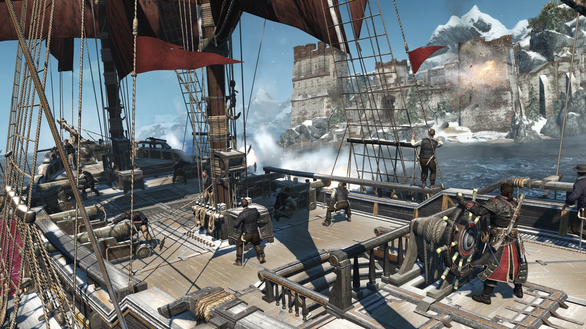 Screenshot of naval combat in Assassin's Creed: Rogue – Remastered.