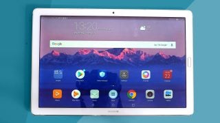 Huawei MediaPad M5 Pro tablet displaying home screen.
