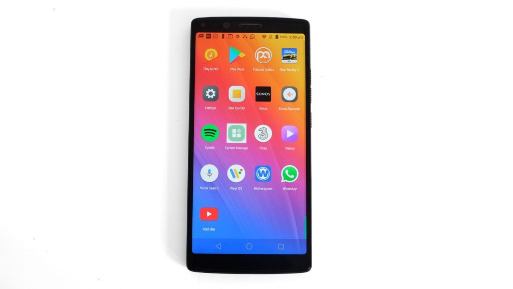 Doogee Mix 2 smartphone displaying colorful app icons.