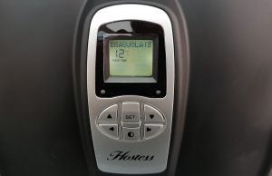 Hostess HW02MA wine cooler temperature control display.