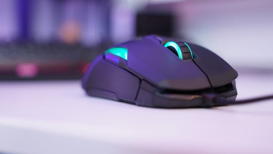 Roccat Kone Aimo gaming mouse with illuminated scroll wheel.