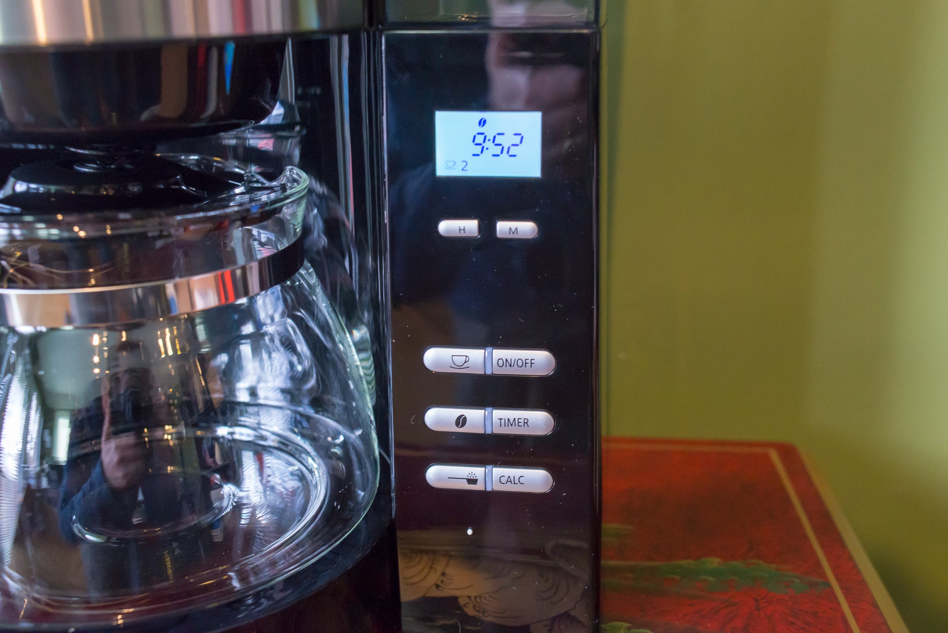 Close-up of Melitta AromaFresh coffee maker's control panel.