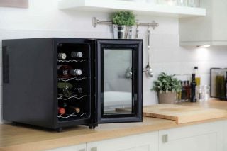 Russell Hobbs RH8WC2 wine cooler on kitchen counter