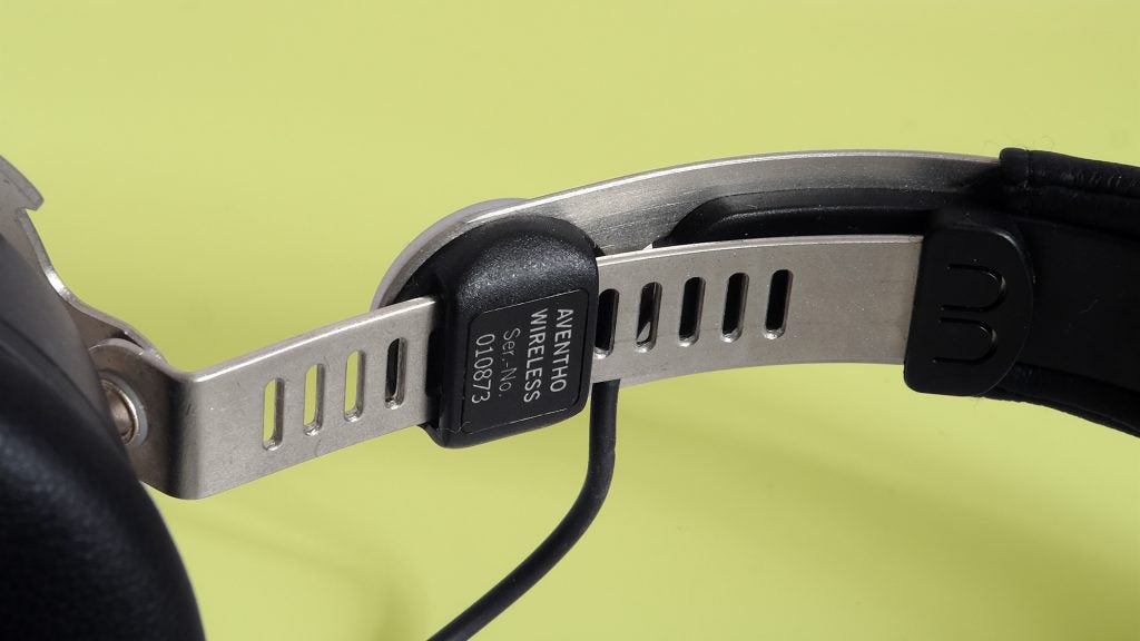 Close-up of Beyerdynamic Aventho wireless headphones' adjustable headband.