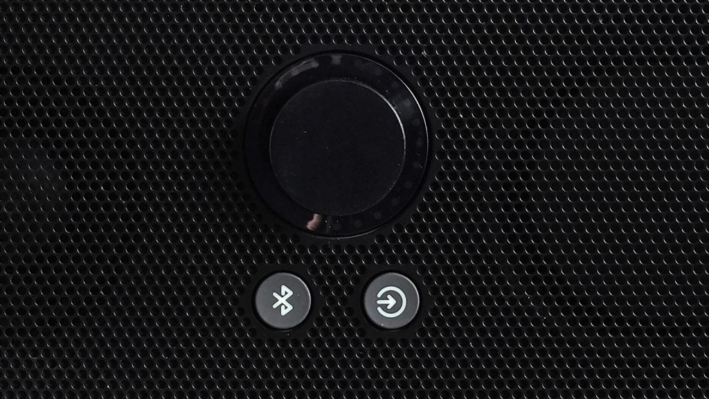 Orbitsound E30 speaker control buttons close-up