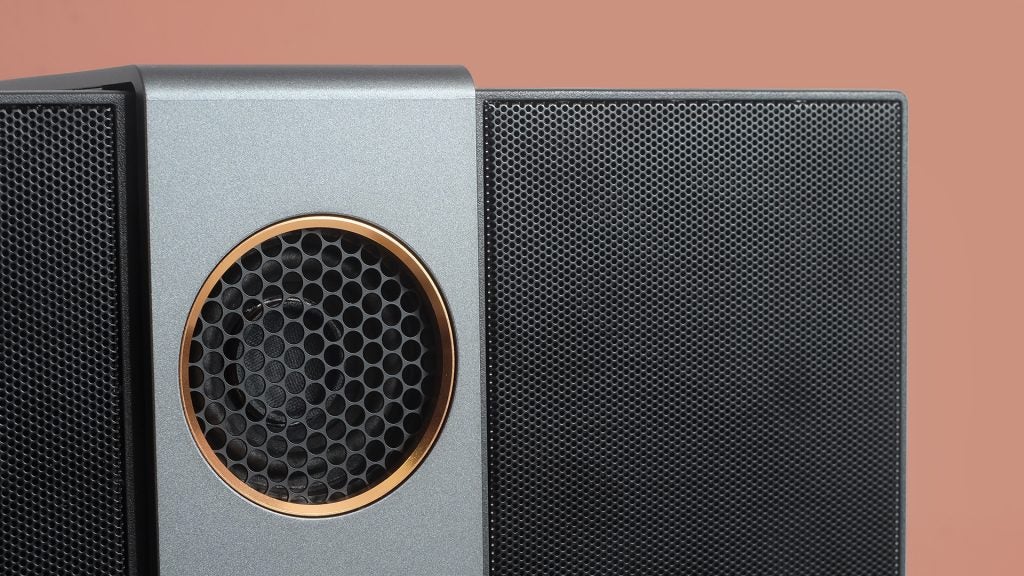 Close-up of BenQ Trevolo S electrostatic Bluetooth speaker.