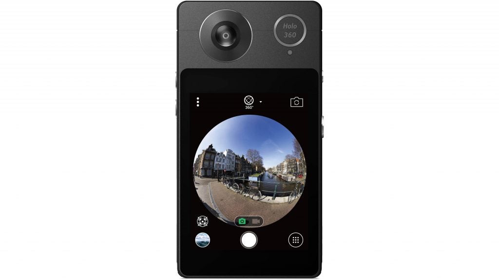 Acer Holo360 camera displaying a 360-degree photo capture.