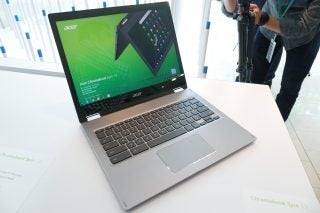 Acer Chromebook Spin 13 on display at an event.
