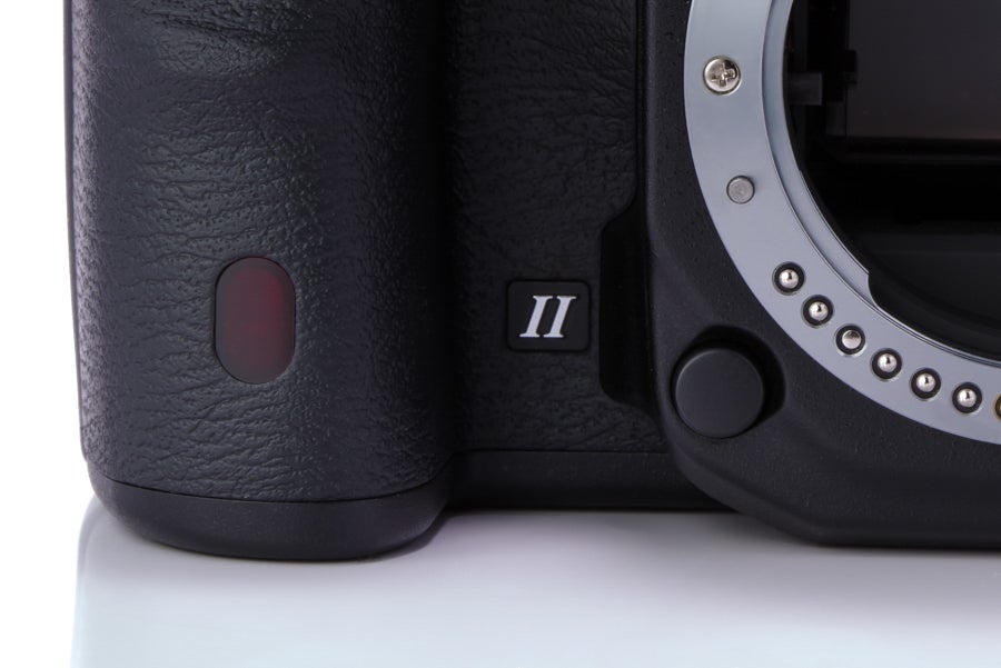 Close-up of the Pentax K-1 Mark II camera body detail.Close-up of Pentax K-1 Mark II camera body without lens