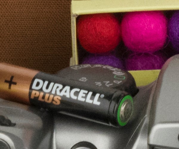 Duracell battery on a Pentax K-1 II camera