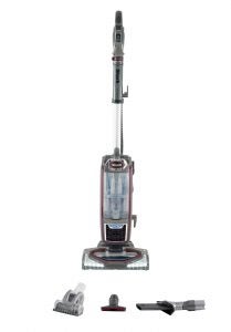Shark Lift-Away NV681UKT vacuum cleaner with accessories.Shark Lift-Away NV681UKT vacuum and attachments on wood floor.