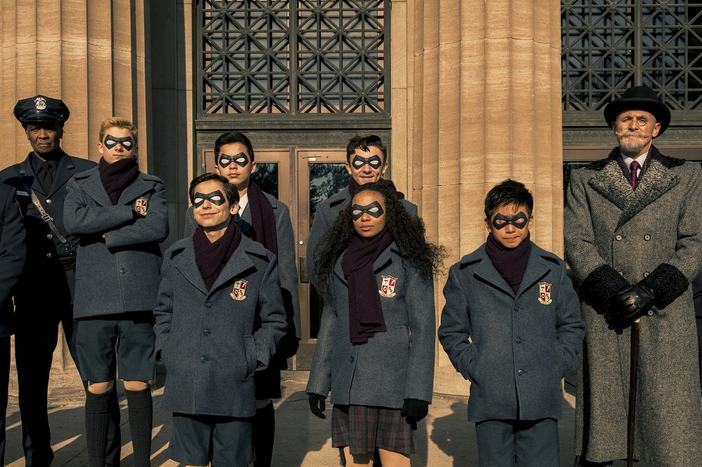 A picture of a scene from a series called The Umbrella Academy