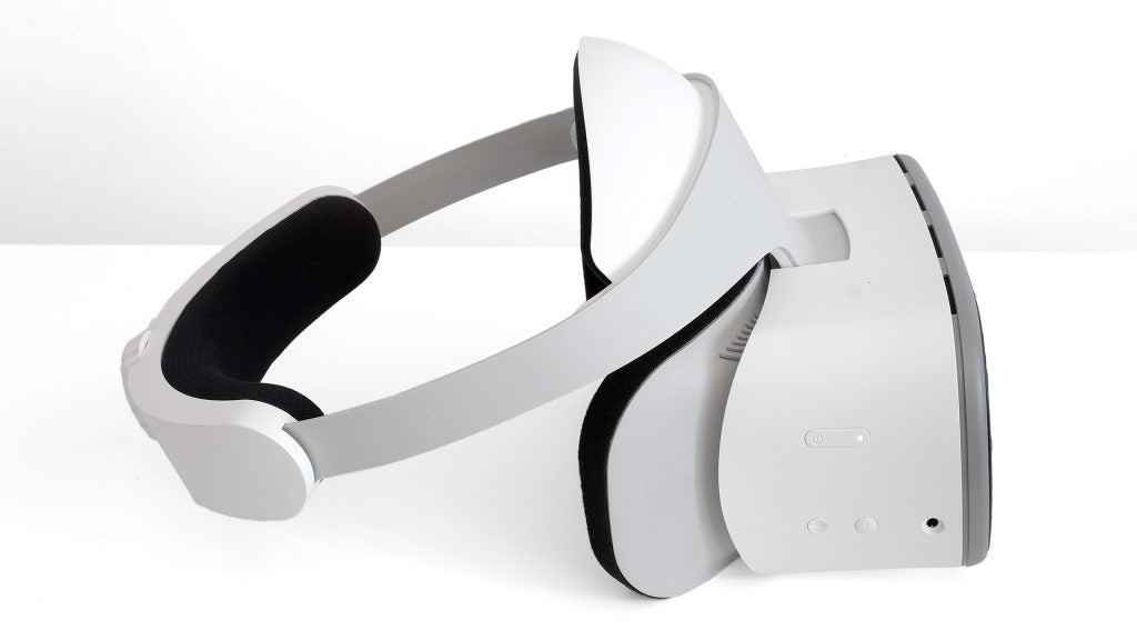 Lenovo Mirage Solo virtual reality headset on white background.