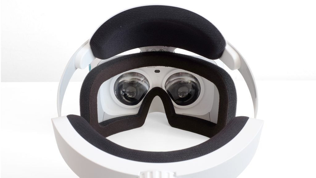 Close-up of Lenovo Mirage Solo VR headset lenses and headband.