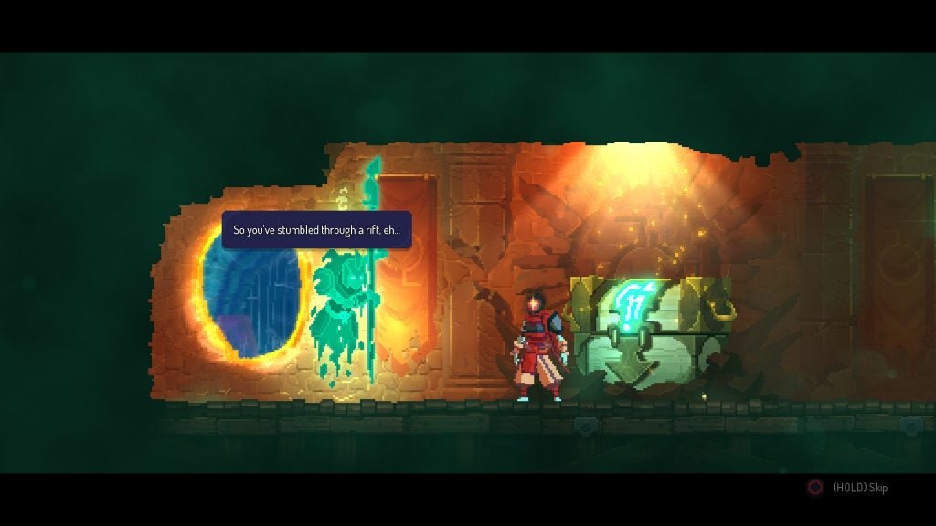 A screenshot of a scene from a video game called Dead Cells
