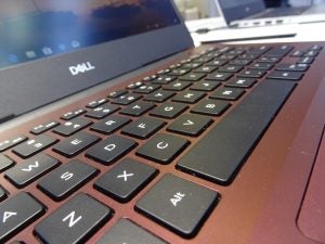 A close-up of the Dell Inspiron 15 5000 (5580)'s keyboard.