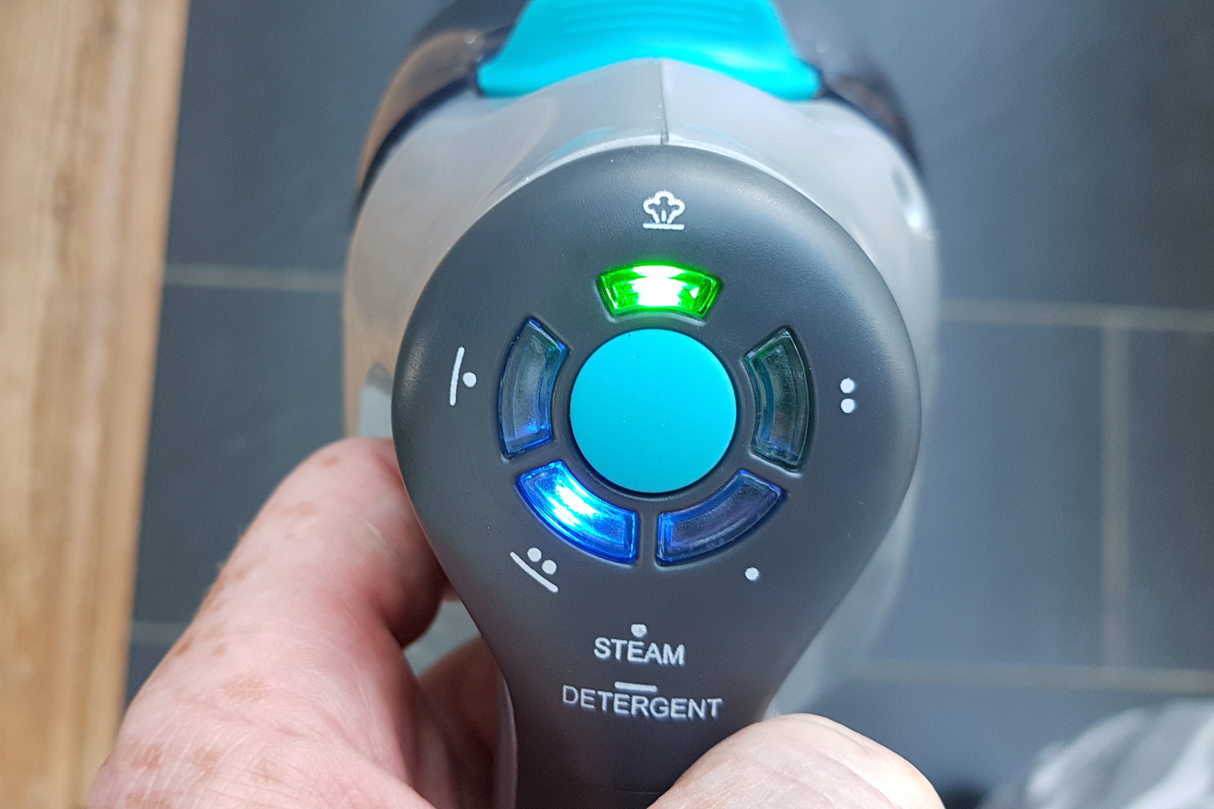 A Vax SteamFresh S82 vaccum cleaner's closing knob held in hand