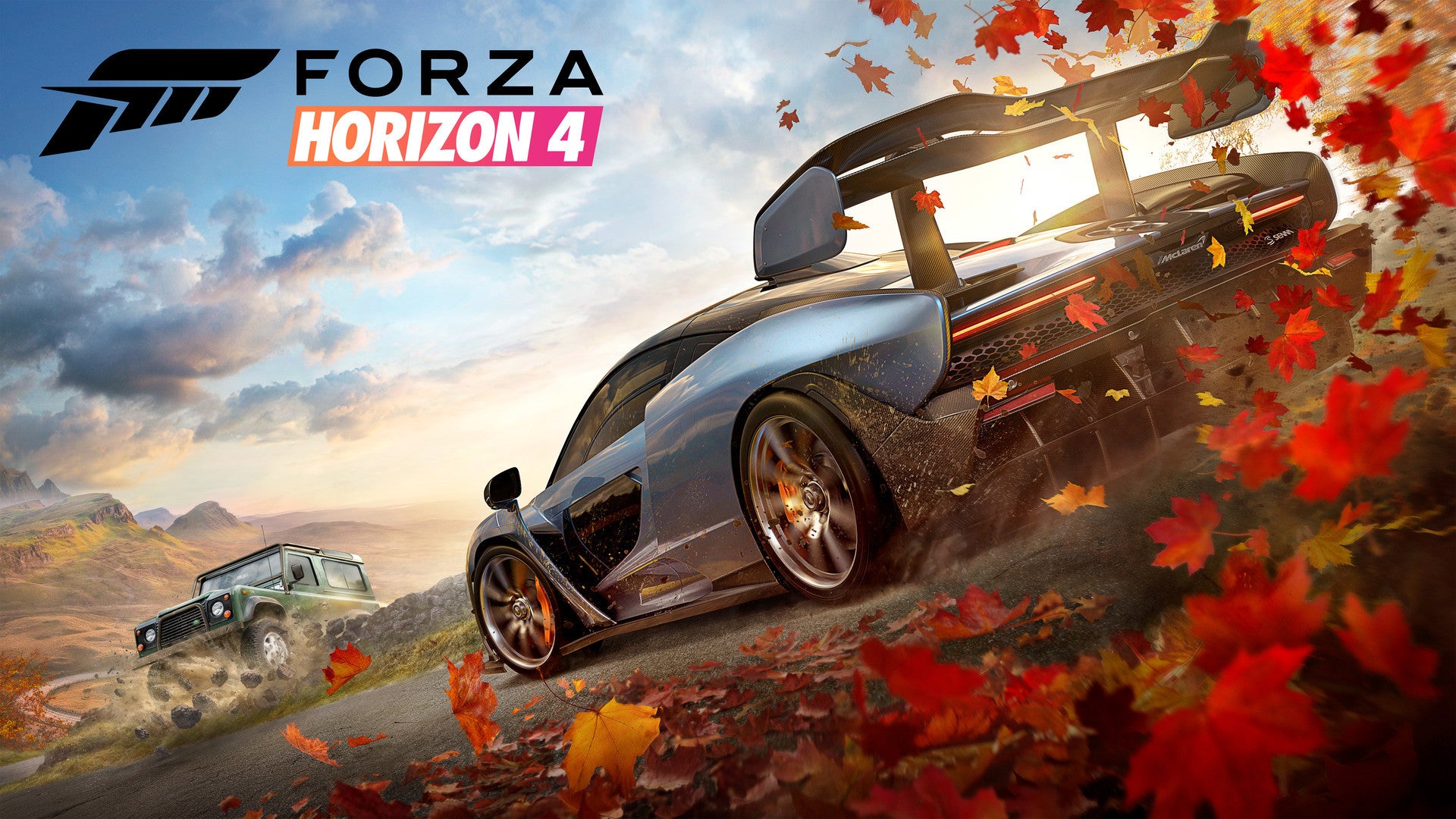 forza horizon 4 A wallpaper of a car racing game called Forza Horizon 4