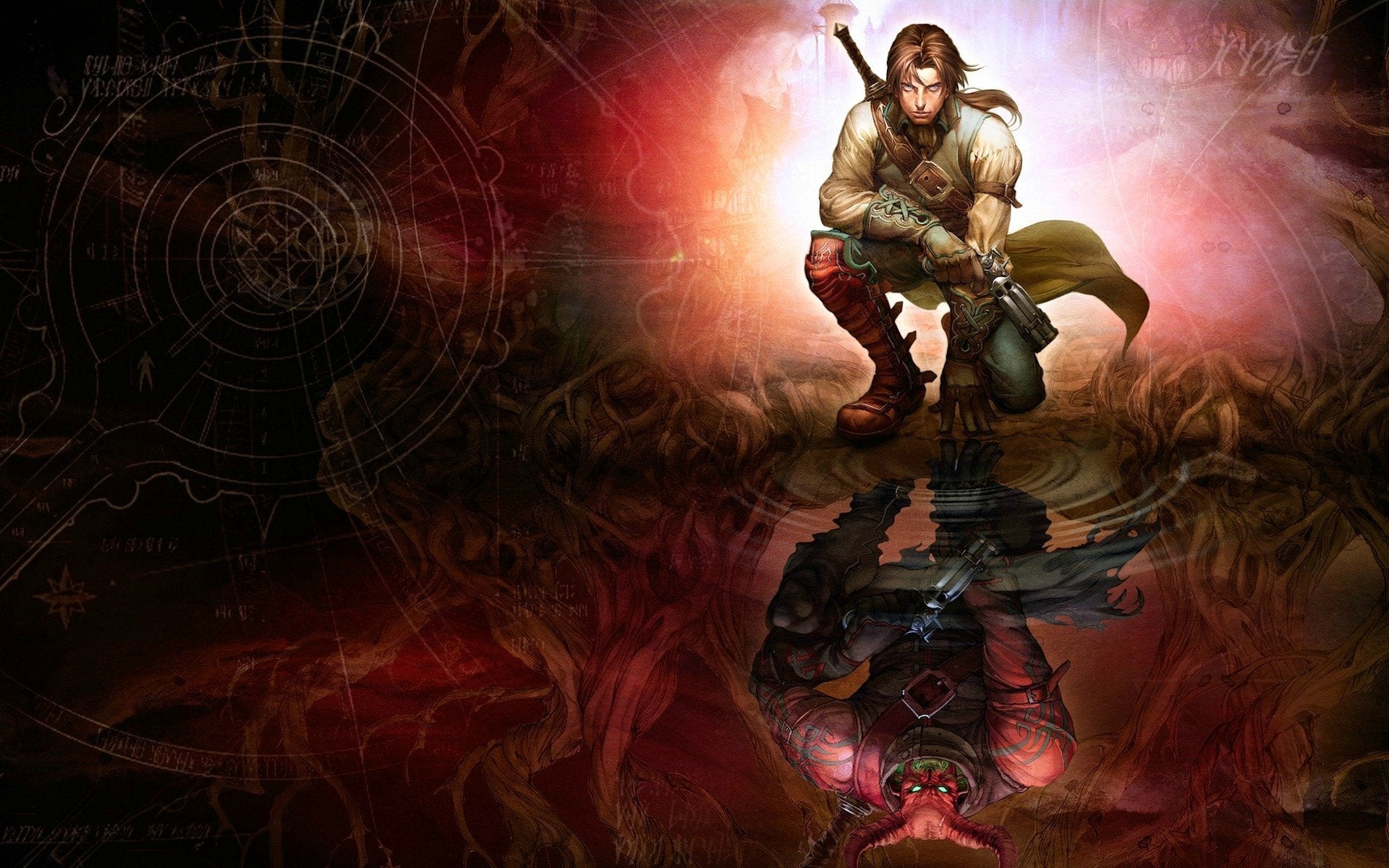 A wallpaper of a video game called Fable II