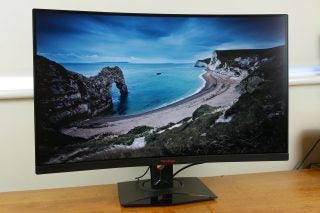 Front-on view of the Viewsonic XG3240C monitor, turned slightly to the left