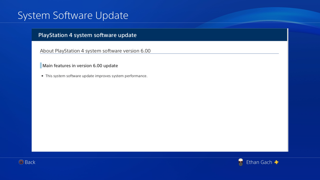 PS4 software update 6.0