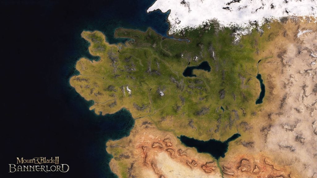 A picture of a map from a game called Mount & Blade II: Bannerlord