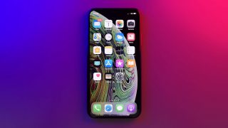iPhone XS straight blue red LED panels