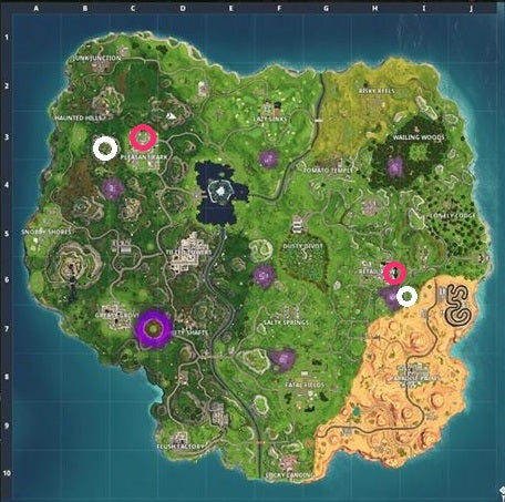 A screenshot of a map from a game called Fortnite