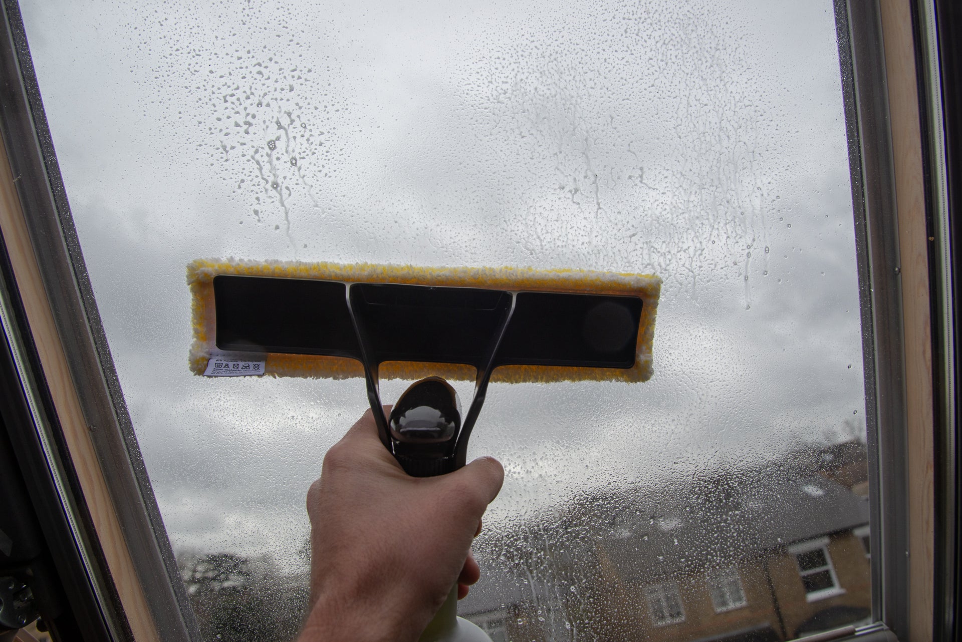 Karcher 10 Year Window Vac Anniversary Edition cleaning with microfibre