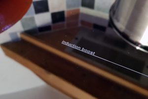Close-up of induction hob with 