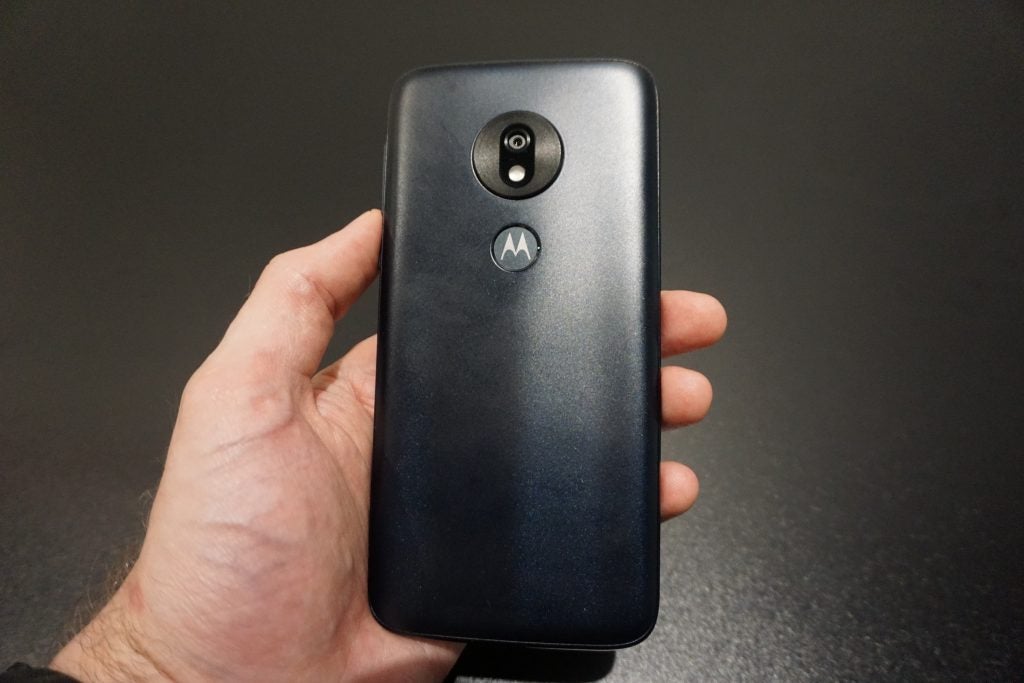 Moto G7 Play hands on back handheld