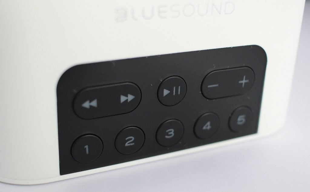 Bluesound Pulse Flex 2iClose up image of Hisense B7500 TV's ports section on back panel