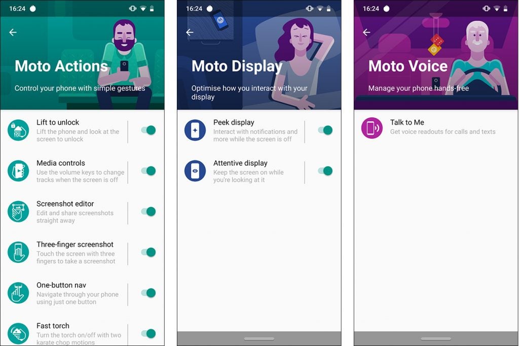 Moto G7 software screenshots 4 5 6