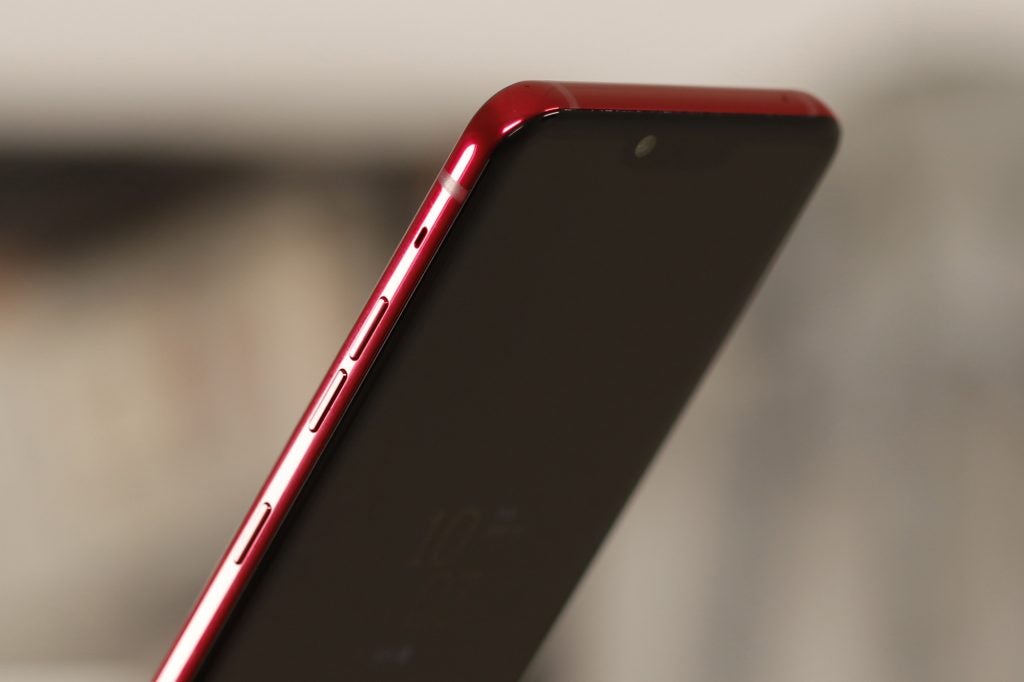 LG G8 ThinQ back side buttons angled