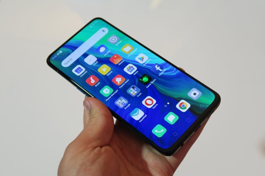Oppo Reno hands on handheld front angled perspective