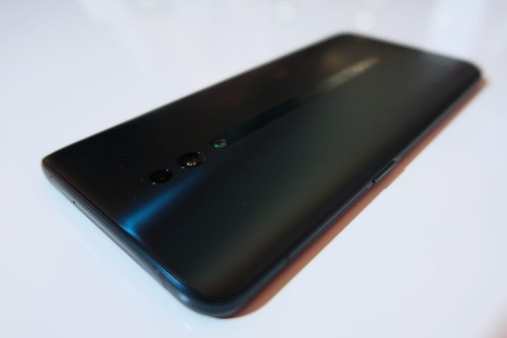 Oppo Reno hands on table perspective angled