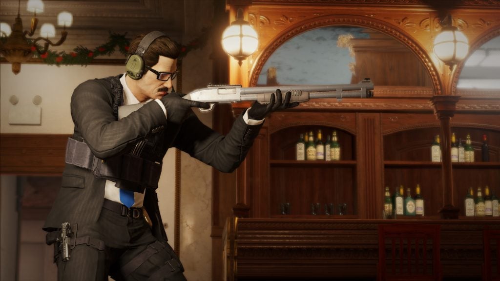 A screenshot of a scene about a man holding a shotgun from a game called Warden